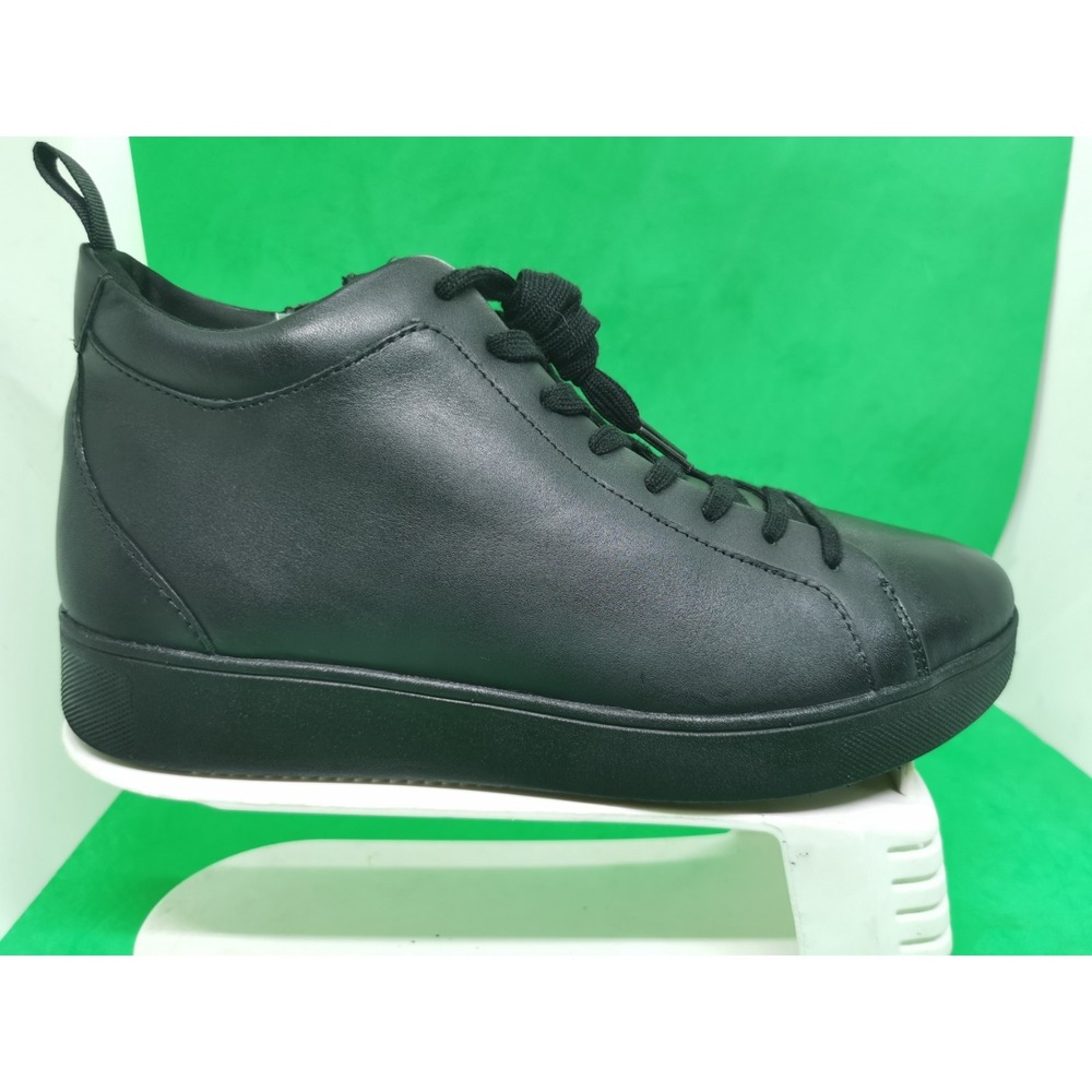FitFlop Rally Leather High Top Sneakers Black EK8-090 Women Size 10 US - Picture 5 of 16